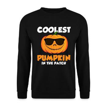 Der coolste Kürbis in der Charge Halloween - Unisex Pullover - Schwarz - Vorne - Alina (178cm) & Michal (187cm)