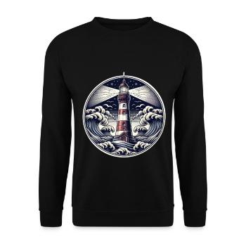 lighthouse - Unisex Sweatshirt - black - Front - Alina (178cm) & Michal (187cm)