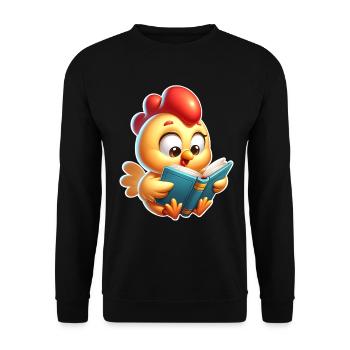 Lecture de poulet - Sweat-shirt Unisexe - noir - Devant - Alina (178cm) & Michal (187cm)