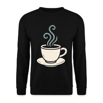 Coffee Lover's Cozy Morning Cup Design - Unisex Sweatshirt - black - Front - Alina (178cm) & Michal (187cm)
