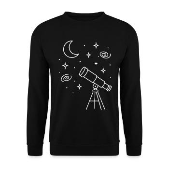 Télescope d’astronomie spatiale Lune étoiles Univers - Sweat-shirt Unisexe - noir - Devant - Alina (178cm) & Michal (187cm)