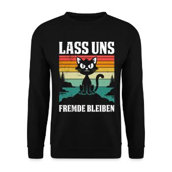 Mallorca LET'S STAY STRANGERS Fun - Unisex Sweatshirt - black - Front - Alina (178cm) & Michal (187cm)