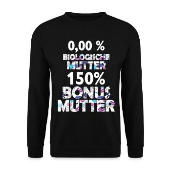 Bonus Mutter Mama Stiefmutter Muttertag Geschenk - Unisex Pullover - Schwarz - Vorne - Alina (178cm) & Michal (187cm)