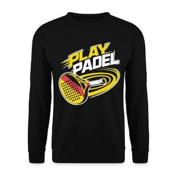 Padel Tennis T-Shirt for Men & Women - Unisex Sweatshirt - black - Front - Alina (178cm) & Michal (187cm)