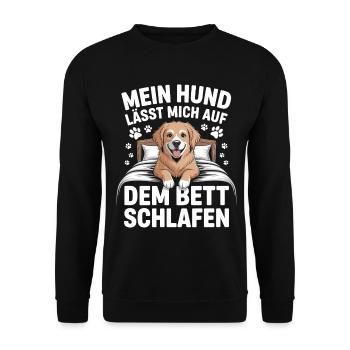 Golden Retriever Hund Hundebesitzer Hundeliebhaber - Unisex Pullover - Schwarz - Vorne - Alina (178cm) & Michal (187cm)