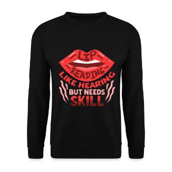 Deaf Deaf Hearing Impairment - Unisex Sweatshirt - black - Front - Alina (178cm) & Michal (187cm)