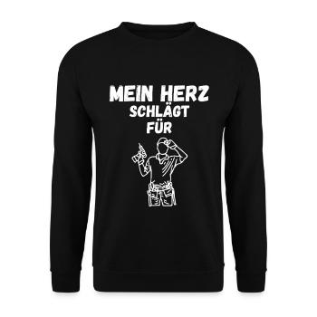 Craftsman T-Shirt – My heart beats for Handwer - Unisex Sweatshirt - black - Front - Alina (178cm) & Michal (187cm)