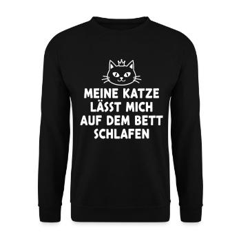 Katze Katzenbesitzer Katzenhalter Katzenliebhaber - Unisex Pullover - Schwarz - Vorne - Alina (178cm) & Michal (187cm)