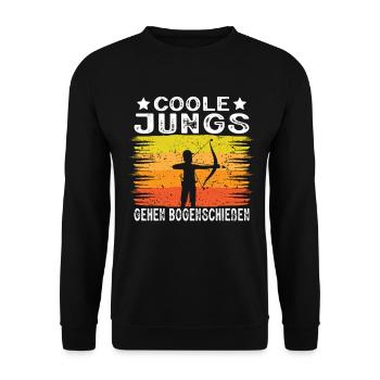 Bogenschießen Geschenk Bogenschütze Jungs - Unisex Pullover - Schwarz - Vorne - Alina (178cm) & Michal (187cm)