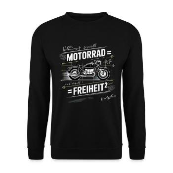 Motorcycle Freedom Chalk Style - Unisex Sweatshirt - black - Front - Alina (178cm) & Michal (187cm)