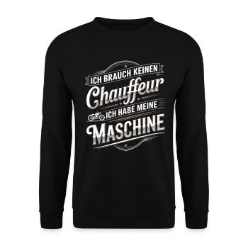 Machine instead of chauffeur - Unisex Sweatshirt - black - Front - Alina (178cm) & Michal (187cm)