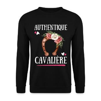 Authentic Cavaliere - Unisex Sweatshirt - black - Front - Alina (178cm) & Michal (187cm)