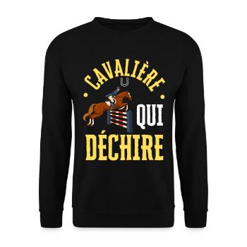 Ripping Rider - Show Jumping - Unisex Sweatshirt - black - Front - Alina (178cm) & Michal (187cm)