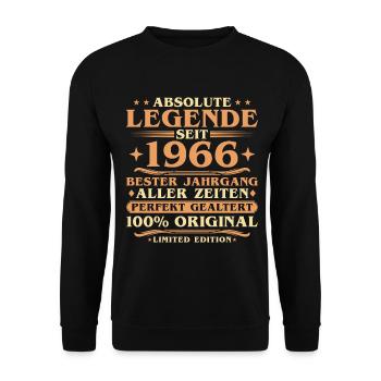 Millésime 1966 Né Millésime - 60ème anniversaire - Sweat-shirt Unisexe - noir - Devant - Alina (178cm) & Michal (187cm)