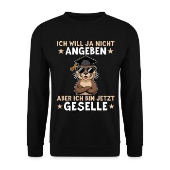 Examen de compagnon réussi - compagnon - Sweat-shirt Unisexe - noir - Devant - Alina (178cm) & Michal (187cm)