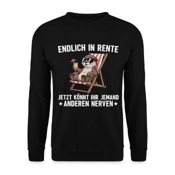 Pension Adieu Collègue - Loutre dans un transat - Sweat-shirt Unisexe - noir - Devant - Alina (178cm) & Michal (187cm)