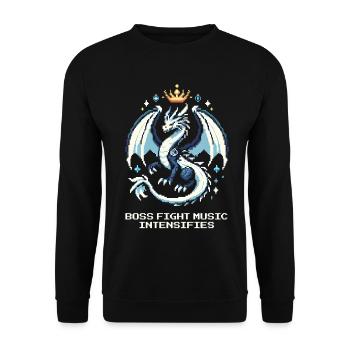 Bosskampf-Musik | Drache Pixel Art - Sweat-shirt Unisexe - noir - Devant - Alina (178cm) & Michal (187cm)