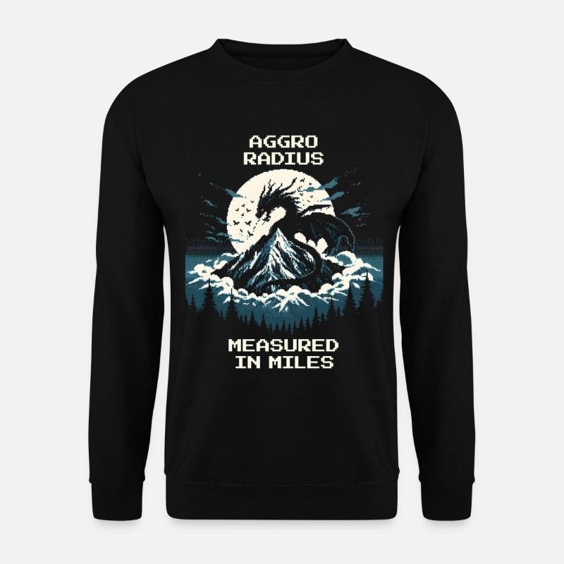 Aggro-Radius | Retro Drache Pixel Art - Unisex Pullover - Schwarz