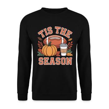 Tis The Season Football Fall Design - Unisex Sweatshirt - black - Front - Alina (178cm) & Michal (187cm)