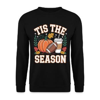 Tis The Season Football Fall Design - Unisex Sweatshirt - black - Front - Alina (178cm) & Michal (187cm)