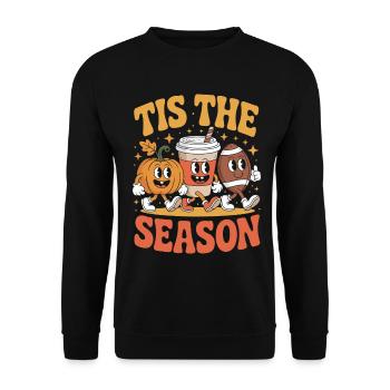 Tis The Season Football Fall Design - Unisex Sweatshirt - black - Front - Alina (178cm) & Michal (187cm)