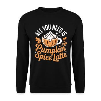 Pumpkin Autumn Pumpkin Spice Latte - Unisex Sweatshirt - black - Front - Alina (178cm) & Michal (187cm)