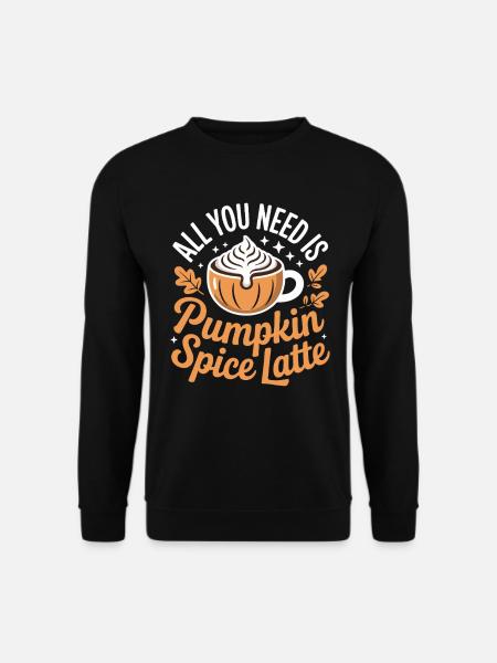 Pumpkin Autumn Pumpkin Spice Latte - Unisex Sweatshirt - black