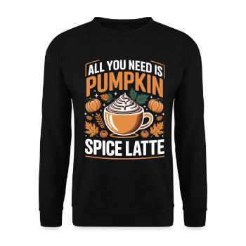 Pumpkin Autumn Pumpkin Spice Latte - Unisex Sweatshirt - black - Front - Alina (178cm) & Michal (187cm)