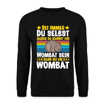 Wombat - Unisex Sweatshirt - black - Front - Alina (178cm) & Michal (187cm)