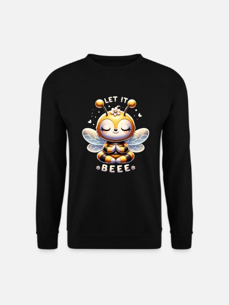 Let it Bee – Meditating Yoga Bee - Unisex Sweatshirt - black