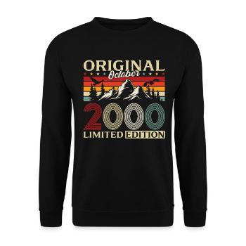 25e anniversaire Original Octobre Année 2000 - Sweat-shirt Unisexe - noir - Devant - Alina (178cm) & Michal (187cm)
