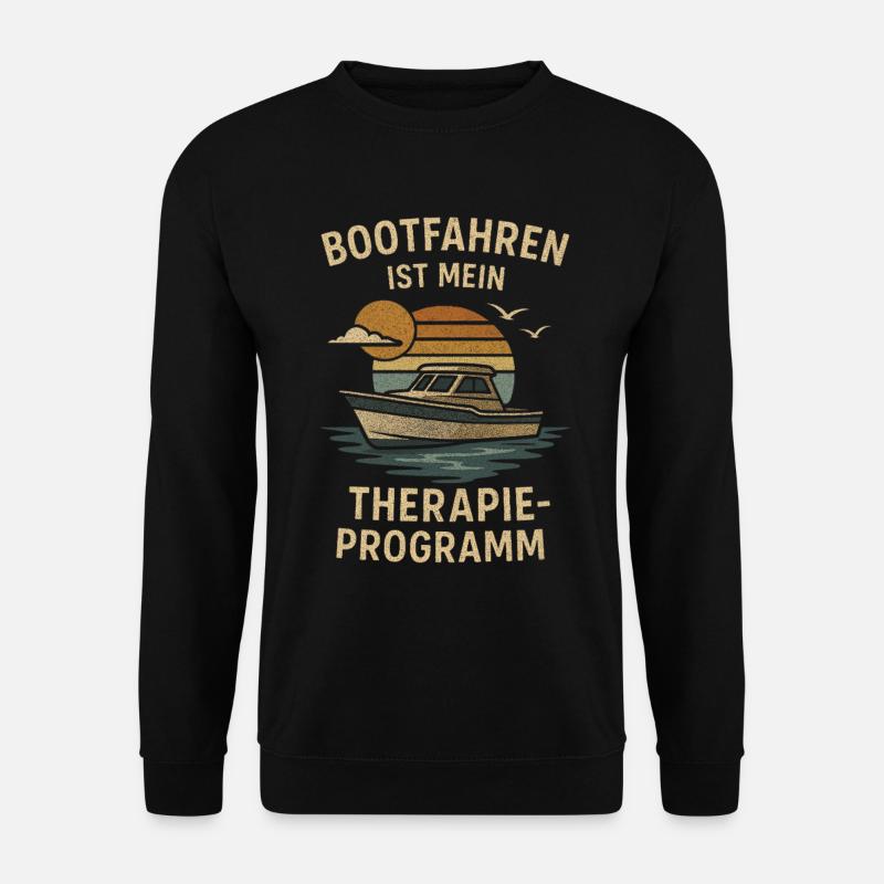 Boating is my therapy program - Unisex Sweatshirt - black