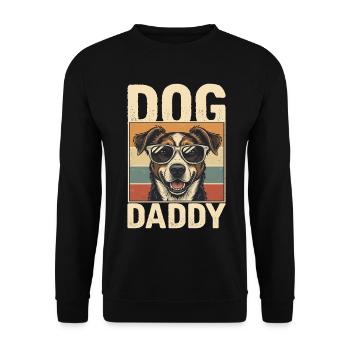 Dog father in retro style - Unisex Sweatshirt - black - Front - Alina (178cm) & Michal (187cm)