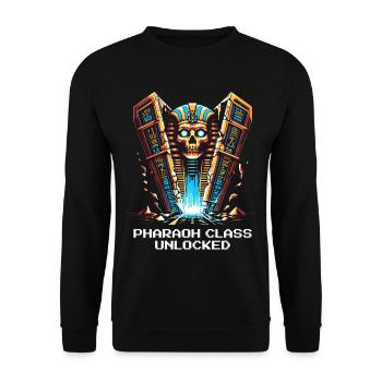 Classe Pharaon débloquée | Égypte, JdR - Sweat-shirt Unisexe - noir - Devant - Alina (178cm) & Michal (187cm)