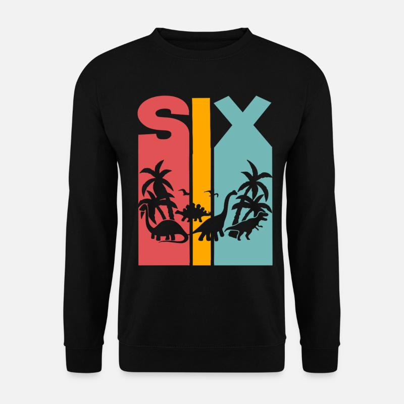 6th Birthday Dinosaur - Unisex Sweatshirt - black