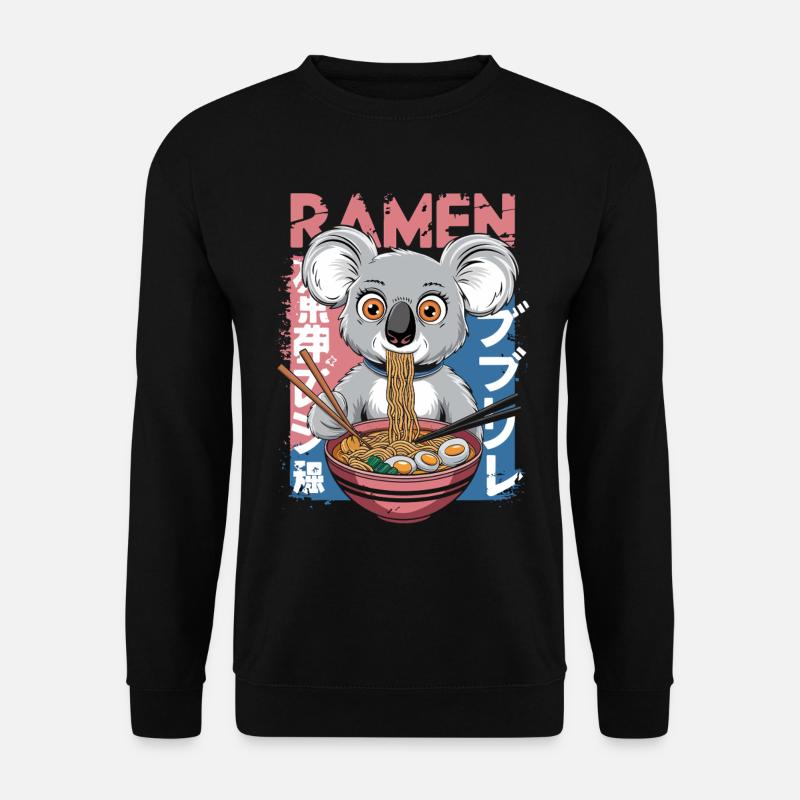 Kauender Koala Ramen - Unisex Pullover - Schwarz