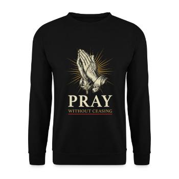 Praying without ceasing – hands with the rosary - Unisex Sweatshirt - black - Front - Alina (178cm) & Michal (187cm)