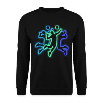 Volleyball Players Silhouettes Volleyball Players Boys - Unisex Sweatshirt - black - Front - Alina (178cm) & Michal (187cm)