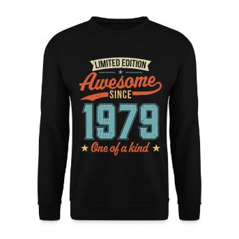 Awesome Since 1979 - Unisex Sweatshirt - black - Front - Alina (178cm) & Michal (187cm)