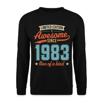 Awesome Since 1983 - Unisex Sweatshirt - black - Front - Alina (178cm) & Michal (187cm)