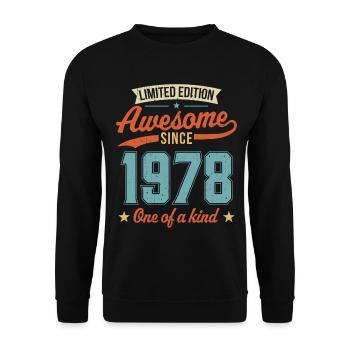 Genial seit 1978 - Unisex Pullover - Schwarz - Vorne - Alina (178cm) & Michal (187cm)