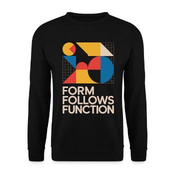 Bauhaus Form Follows Function Geometric Art - Unisex Sweatshirt - black - Front - Alina (178cm) & Michal (187cm)
