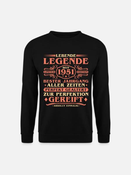 1951 Jahrgang geboren Vintage 75. Geburtstag - Unisex Pullover - Schwarz