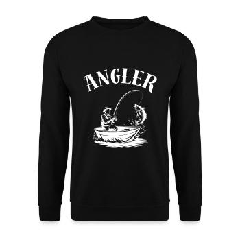 Angler Shirt for Birthday - Unisex Sweatshirt - black - Front - Alina (178cm) & Michal (187cm)