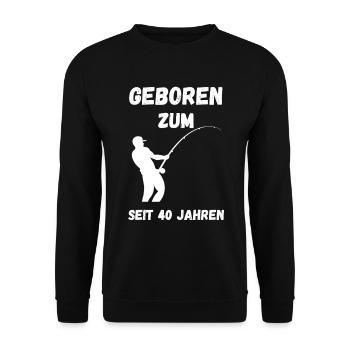 Né pour pêcher depuis 40 ans - T-shirt Angler - Sweat-shirt Unisexe - noir - Devant - Alina (178cm) & Michal (187cm)