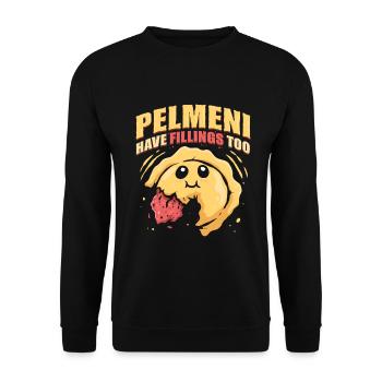 Pelmeni Have Fillings Too Pelmenis - Unisex Sweatshirt - black - Front - Alina (178cm) & Michal (187cm)