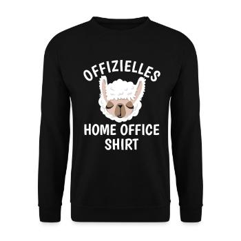 Llama - Chemise de bureau à domicile - Cadeau - Sweat-shirt Unisexe - noir - Devant - Alina (178cm) & Michal (187cm)