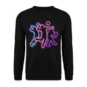 Volleyball Player Silhouettes Voleyballeriin - Unisex Sweatshirt - black - Front - Alina (178cm) & Michal (187cm)