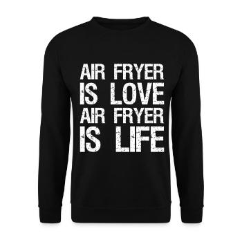 Air Fryer est l’amour Air Fryer est la vie drôle - Sweat-shirt Unisexe - noir - Devant - Alina (178cm) & Michal (187cm)