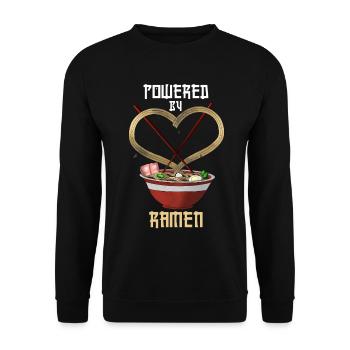 Propulsé par Ramen Funny Tee - Sweat-shirt Unisexe - noir - Devant - Alina (178cm) & Michal (187cm)